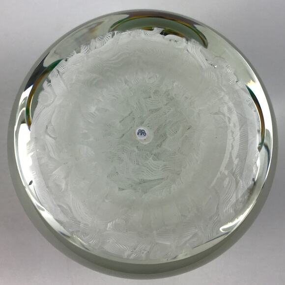 Perthshire 2000C Large Pansy Lampwork Flower Faceted Lace Ground Paperweight COA - Picture 3 of 16